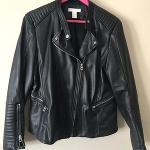 H&M faux leather moto jacket